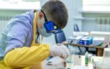student researcher in science lab