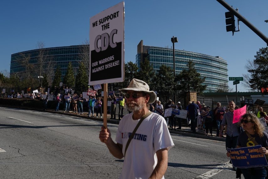 CDC headquarters Atlanta layoffs protest