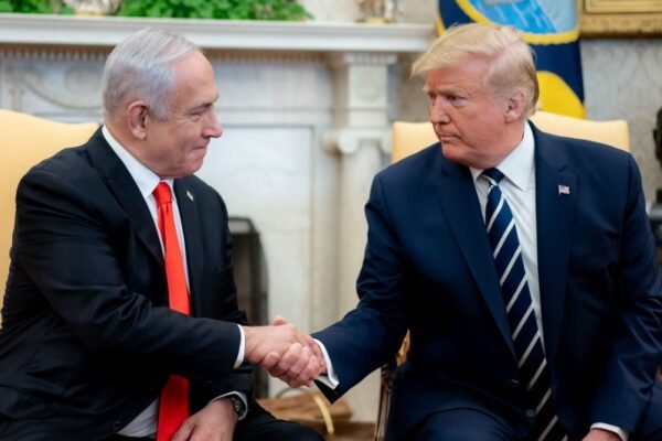 Donald Trump and Benjamin Netanyahu meeting