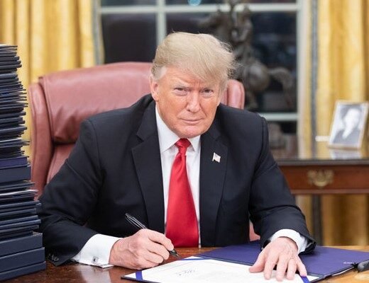 Donald Trump trade tariffs press