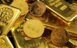 Gold bars and coins