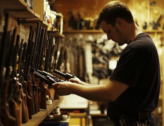 Gun shop stock image