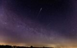 Lyrid meteor shower night sky Vega star
