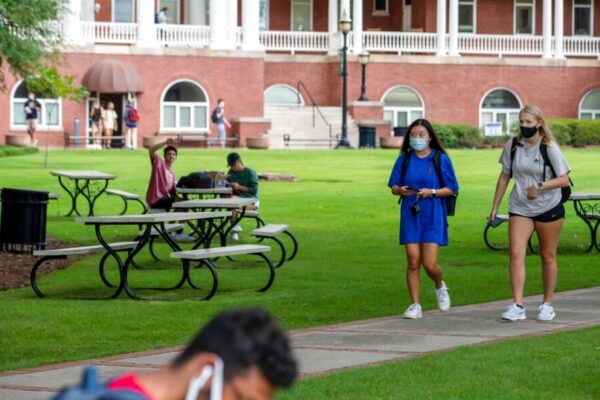 Students walking on Georgia Southern campus