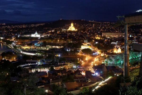 Tbilisi cityscape at night