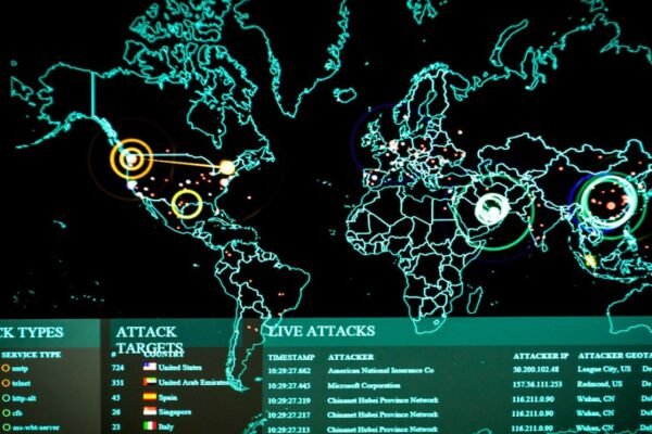 cyber attack digital map