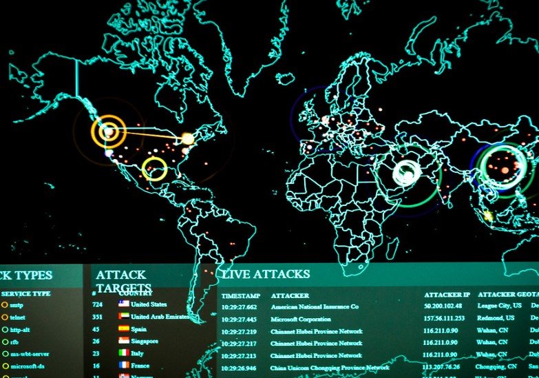 cyber attack digital map