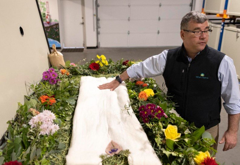 human composting burial process
