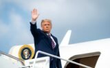 Donald Trump boarding Air Force