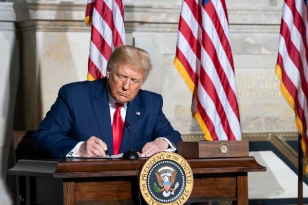 Donald Trump speaking White House
