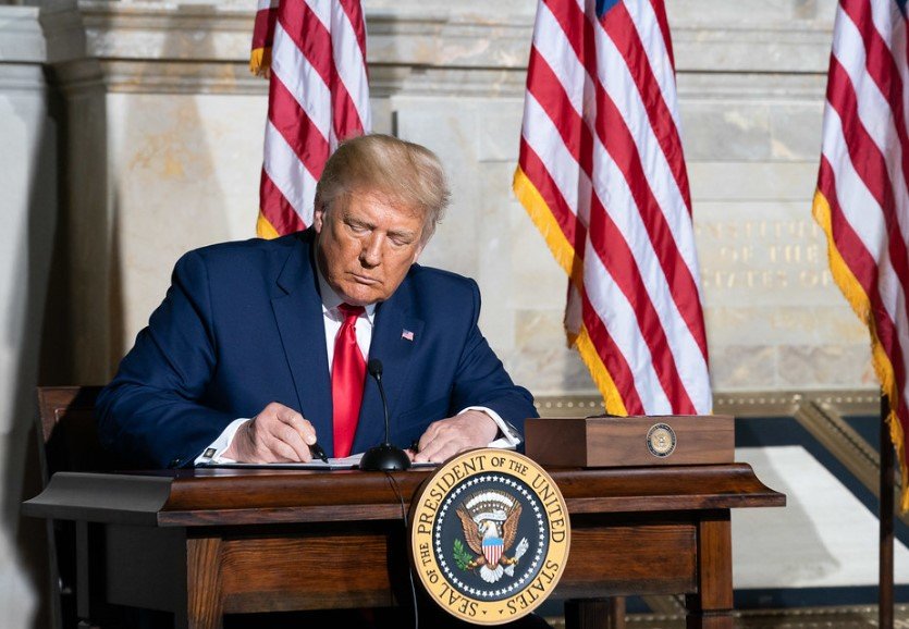 Donald Trump speaking White House