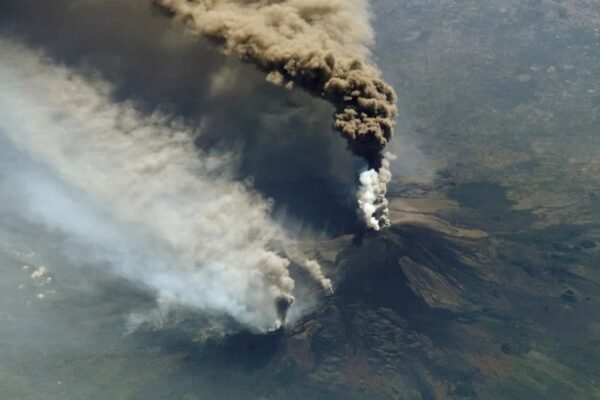 Mount Etna volcano eruption ash plume Sicily