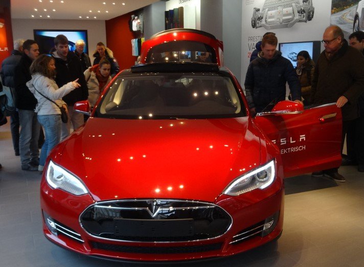 Tesla electric vehicle showroom India