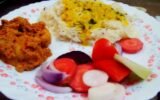 cooked dal and vegetables plate