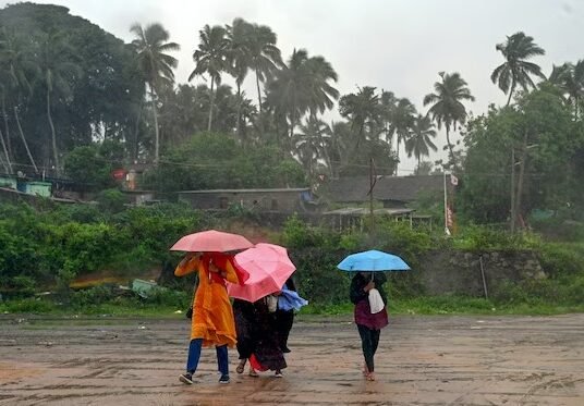 kerala monsoon floods road trees rain