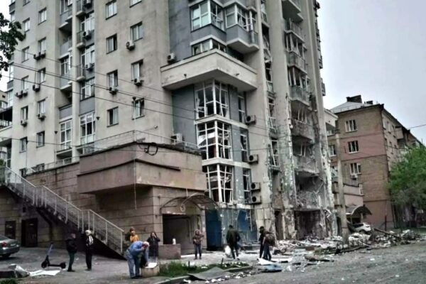 kyiv apartment damaged russian missile