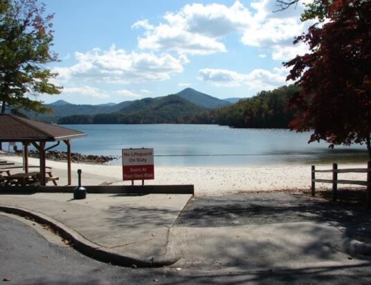 Lake Chatuge shoreline Georgia summer