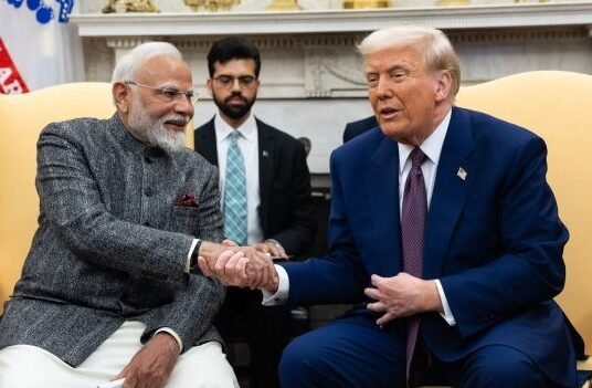 Modi Trump handshake