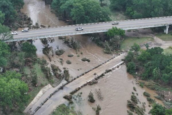 camp mystic texas flood aerial