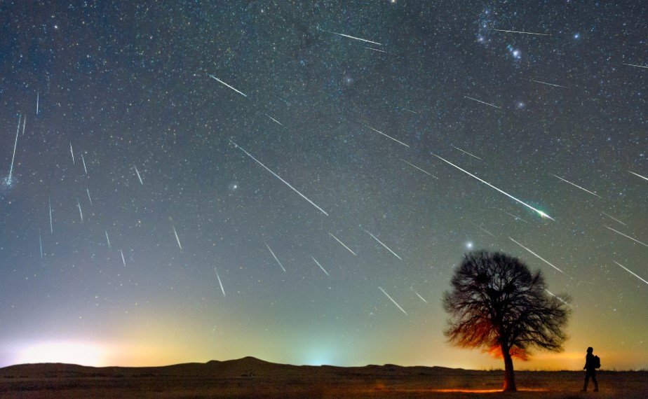 meteor shower night sky