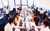office workers in tech campus