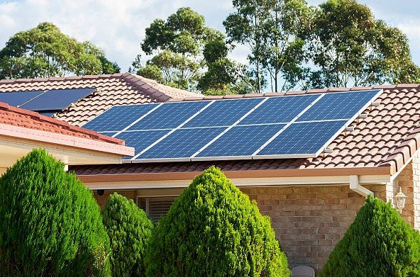 solar panels on house