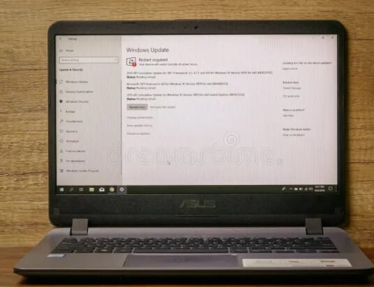 Windows laptop update screen