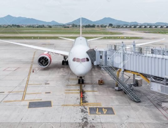 airplane at airport gate