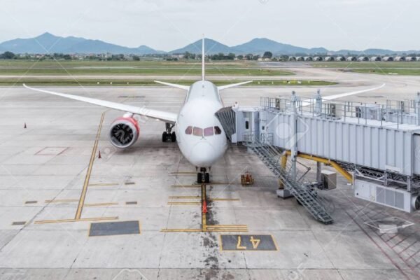 airplane at airport gate