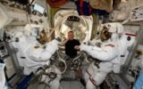 astronauts in space station
