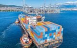 container ship at port