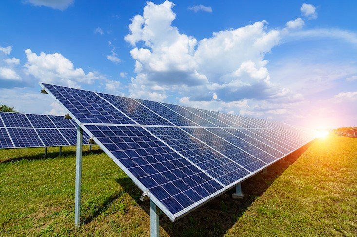 solar panels in field