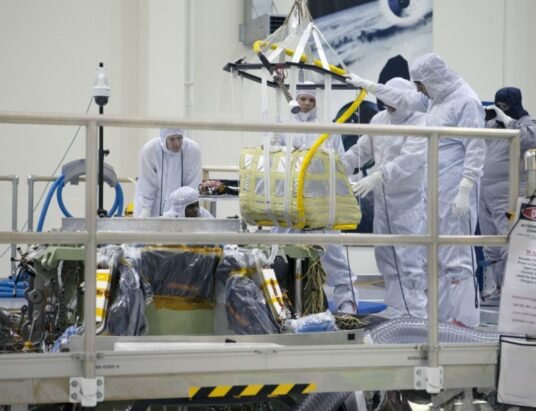 Orion spacecraft installation