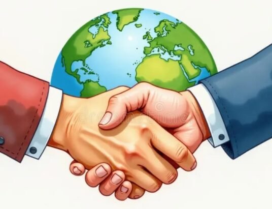 international partnership handshake