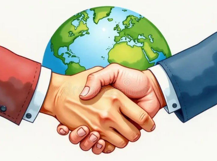 international partnership handshake