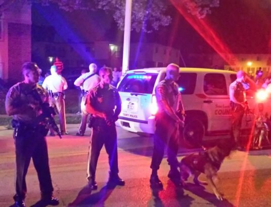 police shooting scene