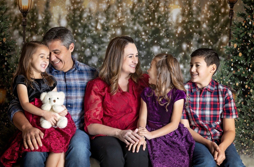 Christmas tree farm family