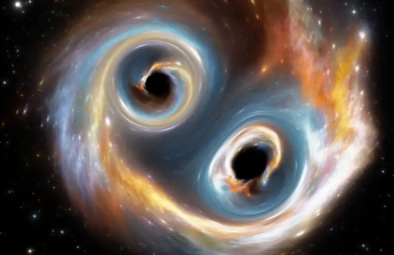 black hole merger illustration