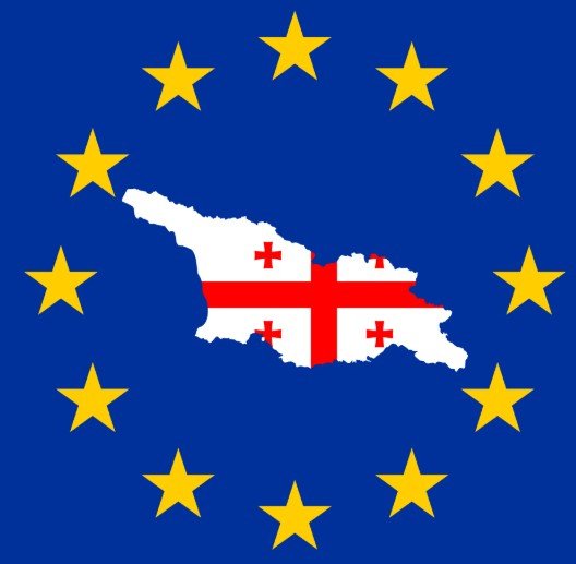 european union flag with georgia map