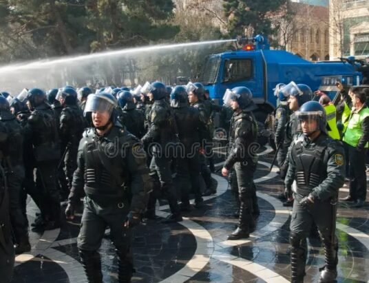Tbilisi protest water cannon police chemicals