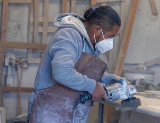 countertop fabrication worker