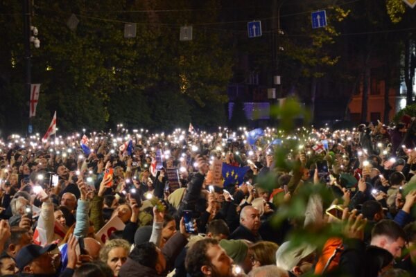 protesters in Tbilisi