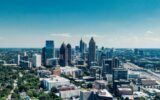 aerial view of atlanta suburbs business
