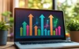 Georgia Capital stock chart rising on laptop screen 2026