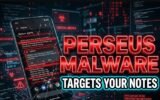 perseus android malware targeting note taking apps