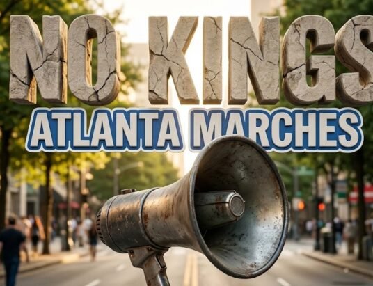 thousands marching peacefully at memorial drive greenway in atlanta