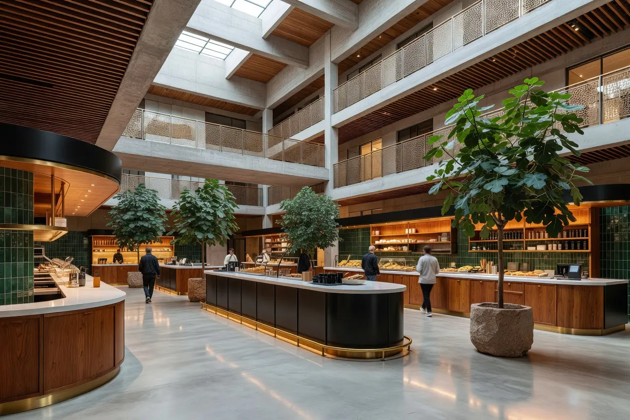 Former CNN Center atrium opens as CTR food hall in downtown Atlanta, Georgia.