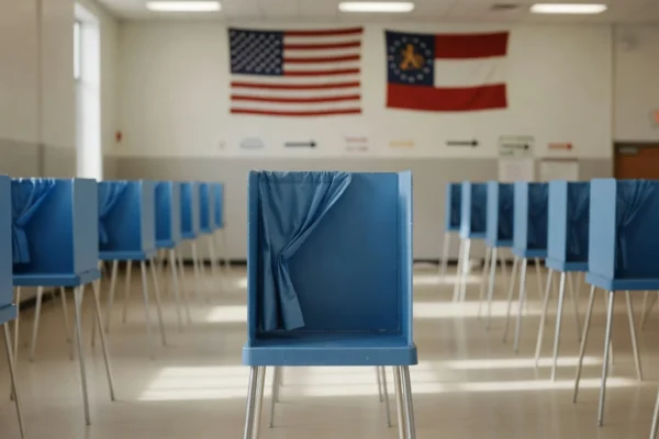 Georgia governor primary 2026 polling place ready for voters on election day.