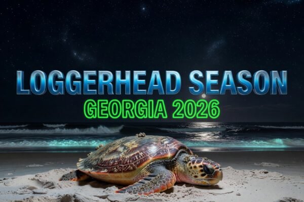 loggerhead sea turtle nesting on Georgia barrier island beach 2026