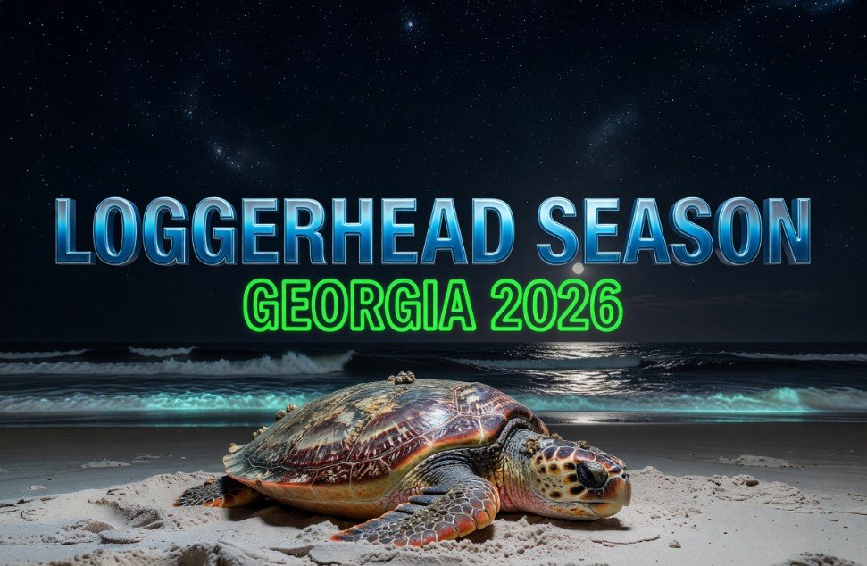 loggerhead sea turtle nesting on Georgia barrier island beach 2026